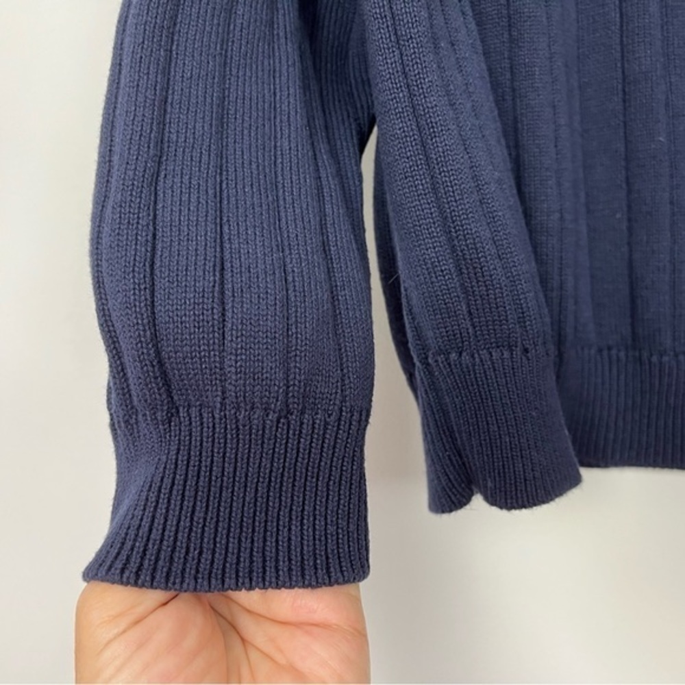 Izod Men’s Navy Blue Large Cotton‎ Crewneck Sweater Nautical - Picture 5 of 7